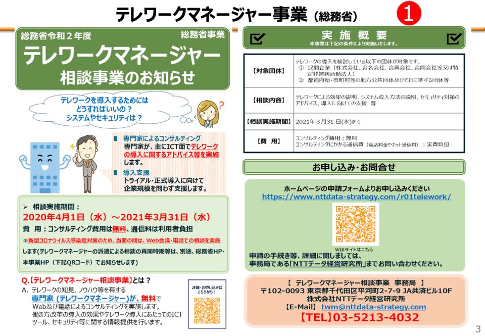 テレワークマネージャー相談事業概要