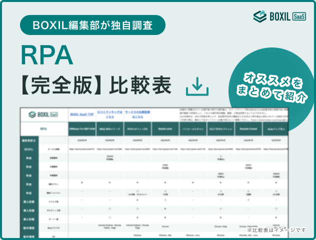 RPAツールの比較表