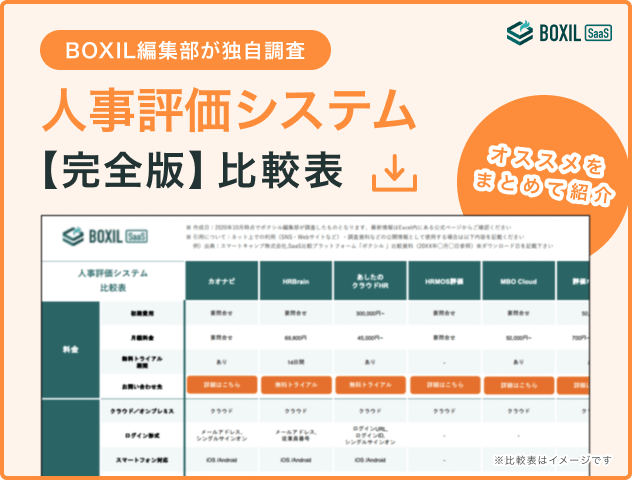 人事評価システムの比較表